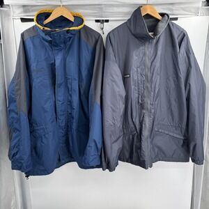 Columbia Jacket Mens 2XL Blue Gray 3 In 1 Parka Coat Zip Out Fleece Liner